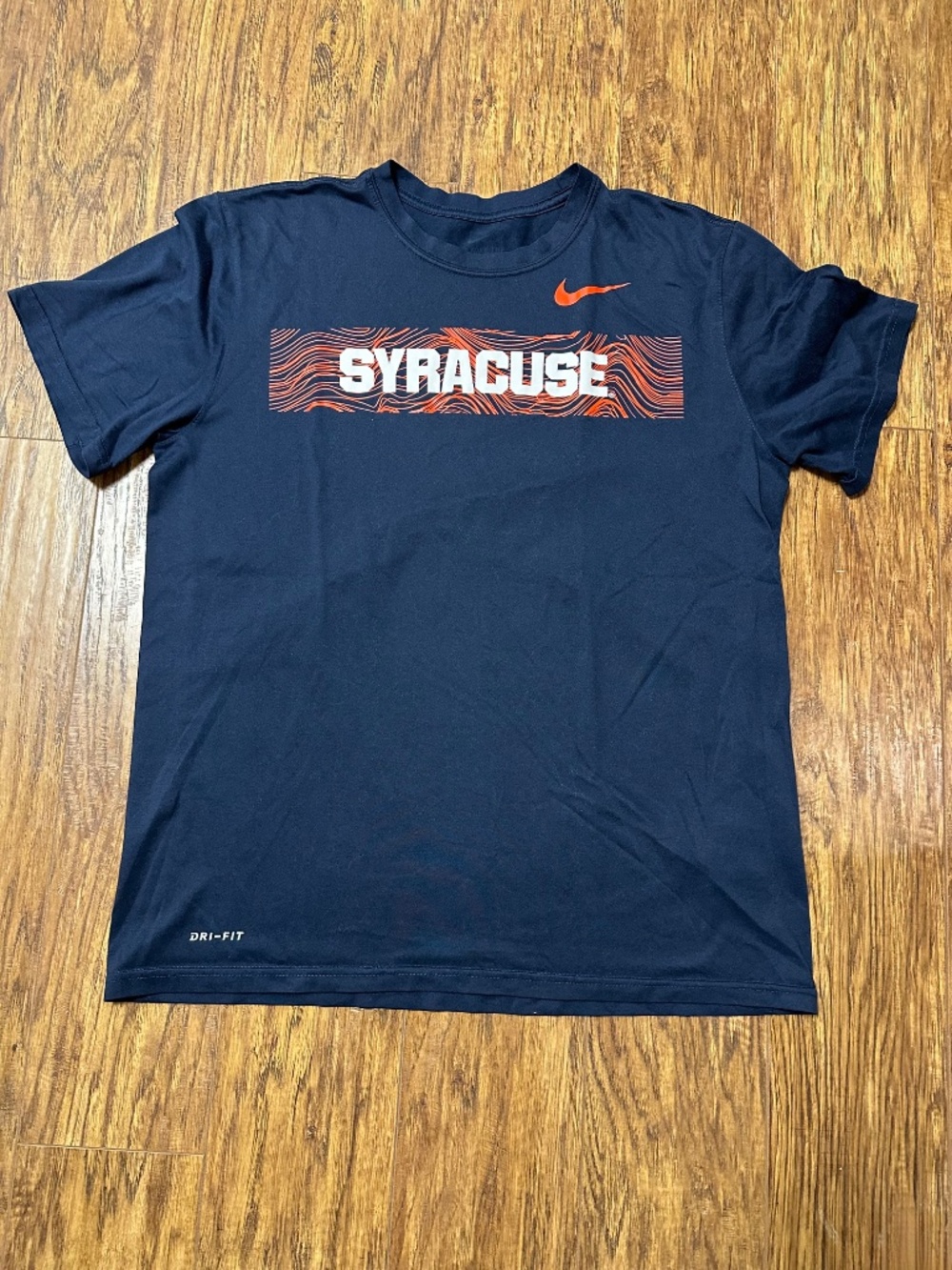 Nike Dri-FIT SYRACUSE Women's T-Shirt Navy Blue & Orange Size Large